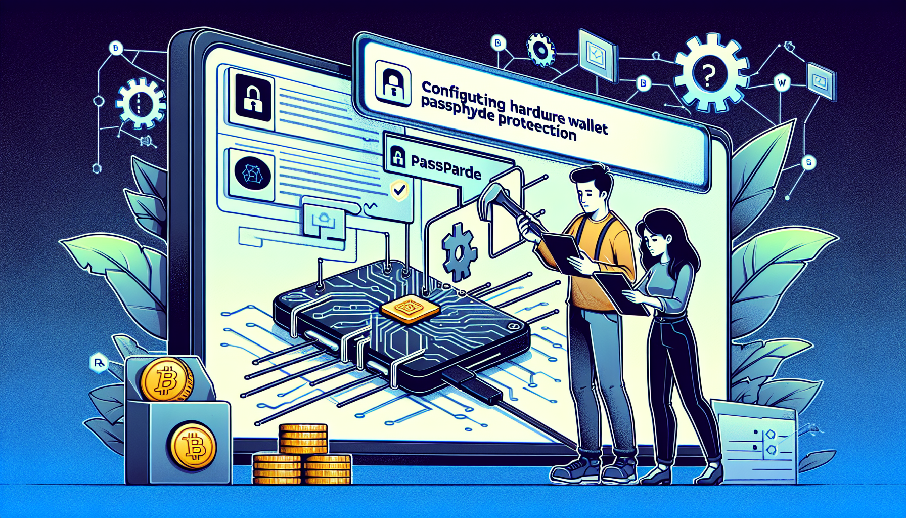 Configuring hardware wallet passphrase protection